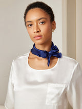 [Dark Blue] SilkSilky  Scarf 002