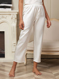 SilkSilky US 22Momme Pure Silk Womens Pants White 003