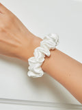 SilkSilky US 19Momme Pure Silk Scrunchie White 001