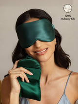 [Dark Green] SilkSilky  Pure Silk Eye Mask 001