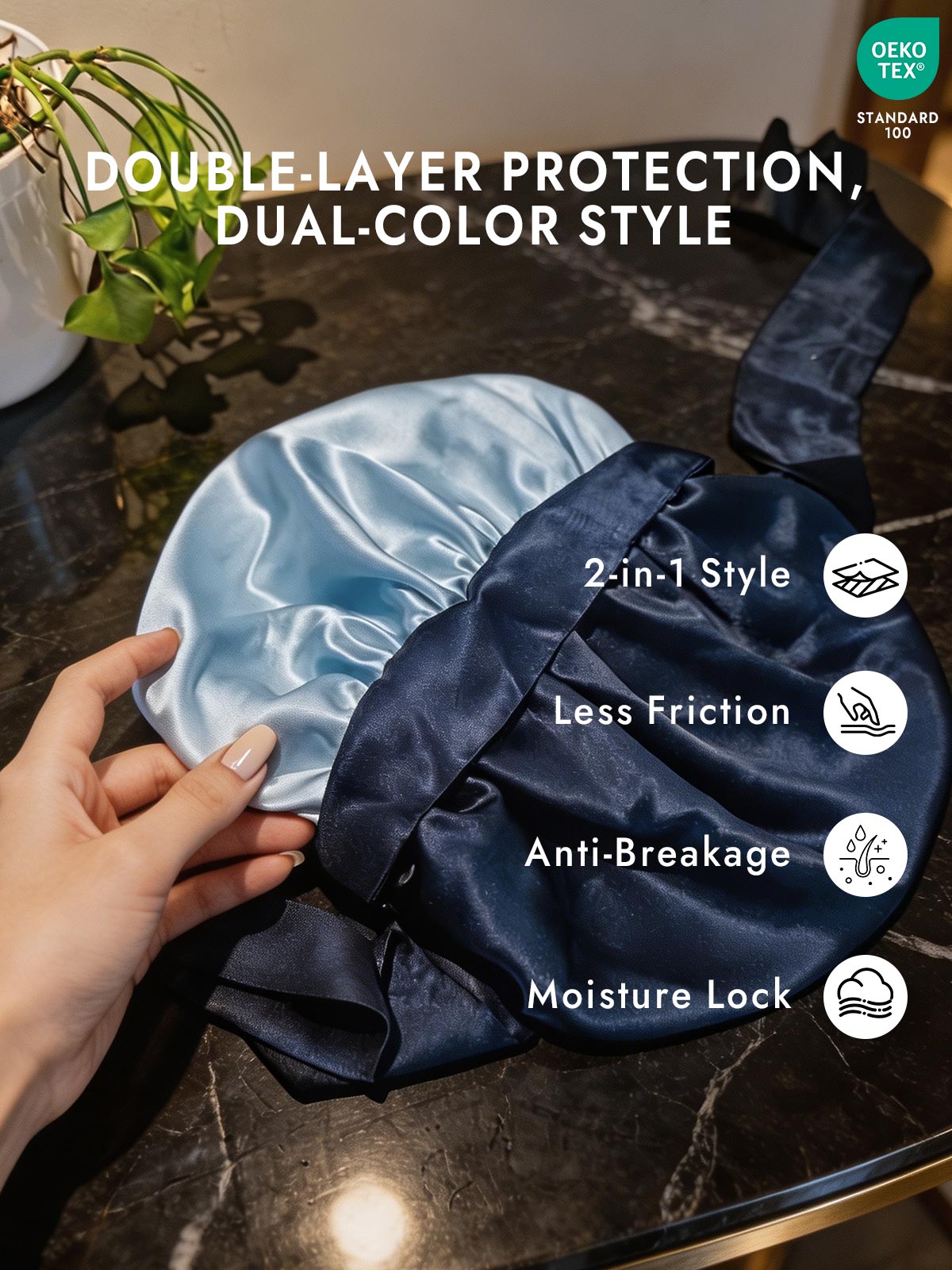 [Dark Blue] SilkSilky  Sleep Cap 002