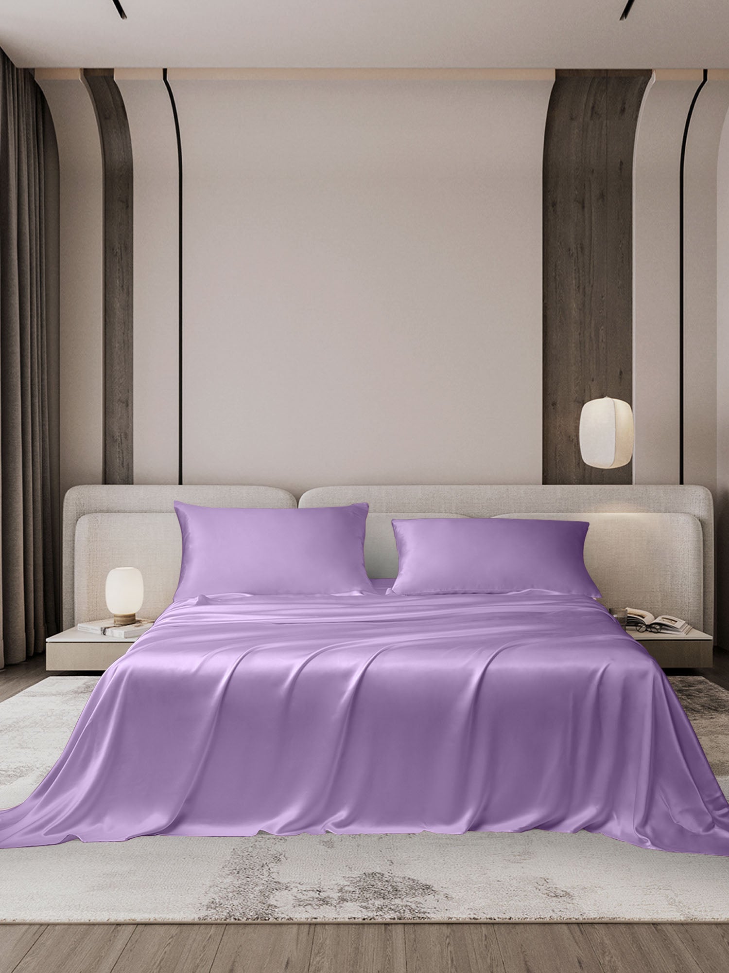 [Lavender] SilkSilky  19Momme Bedding Set 001