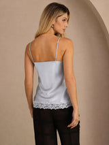 [Grayish Blue] SilkSilky  Spaghetti Strap V Neck Camisole Top 002