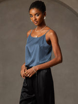 [Real Teal] SilkSilky  Spaghetti Strap Camisole Top 003
