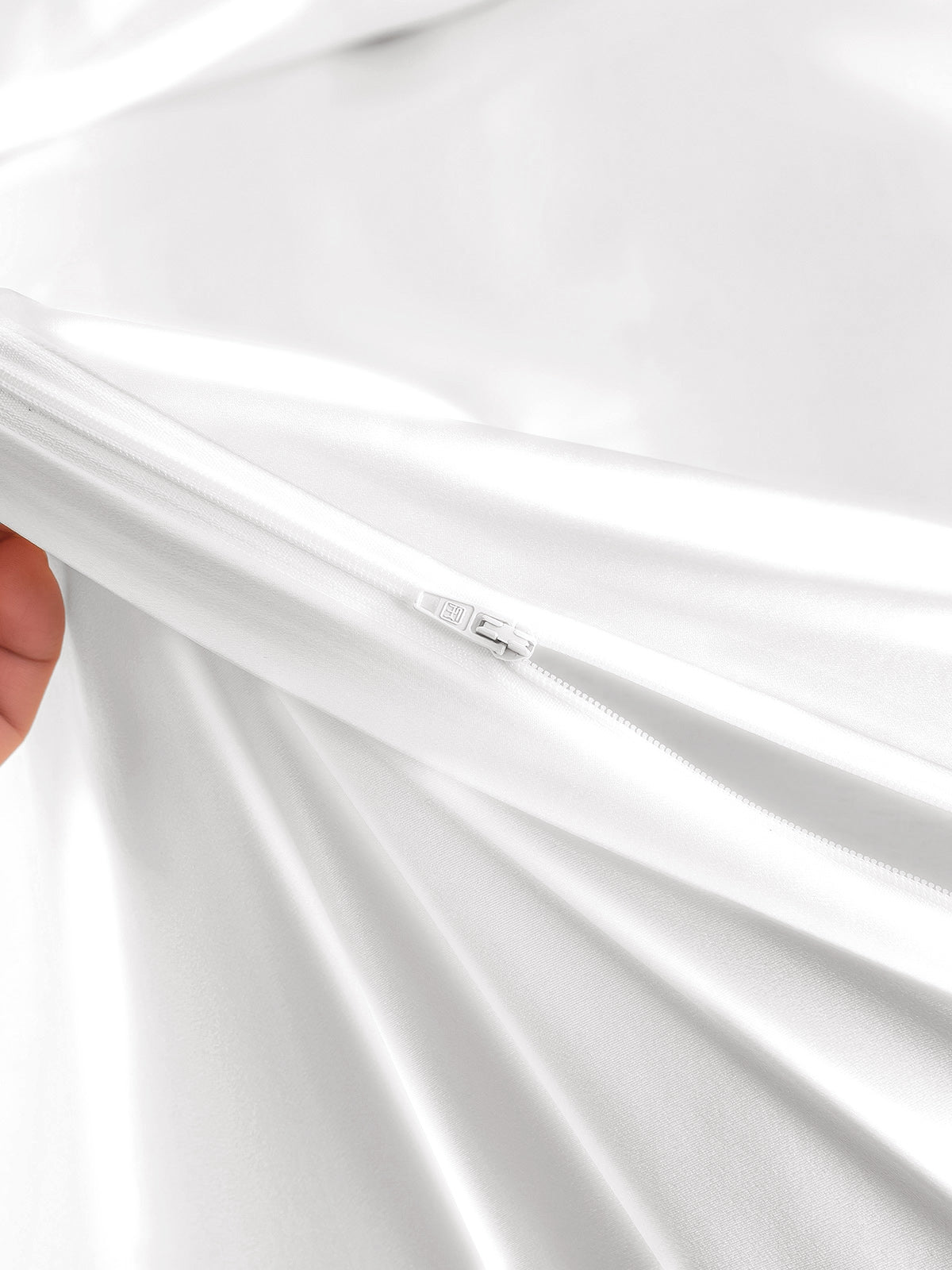 [White] SilkSilky  22Momme Pure Silk Duvet Cover 005