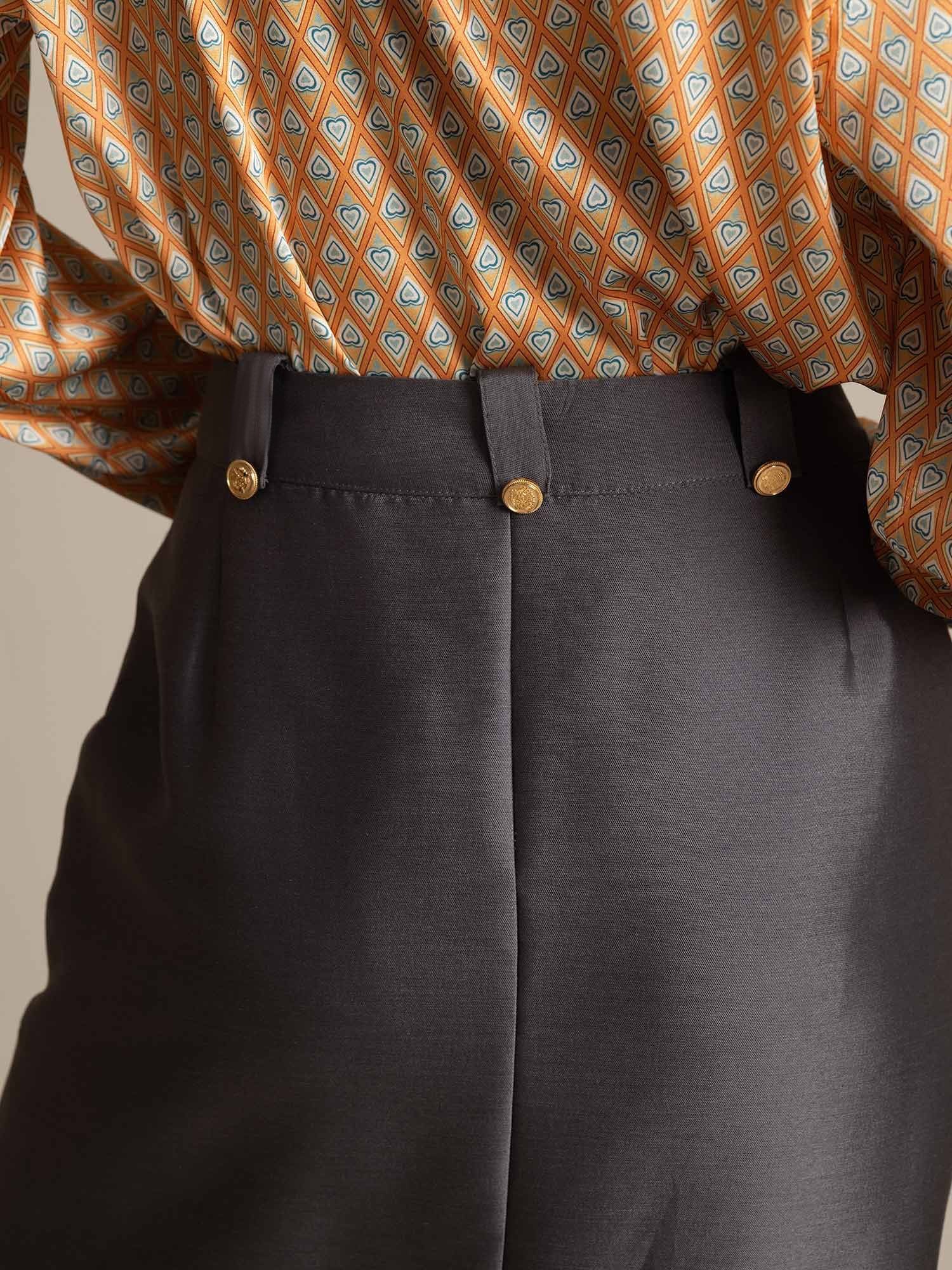 [Gray] SilkSilky  32Momme Silk Split Skirt 005,