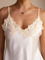 [White] SilkSilky Spaghetti Strap V Neck Camisole Top 004