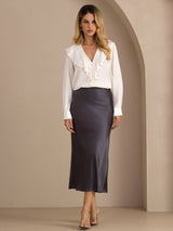 [Dark Gray] SilkSilky Skirt 003