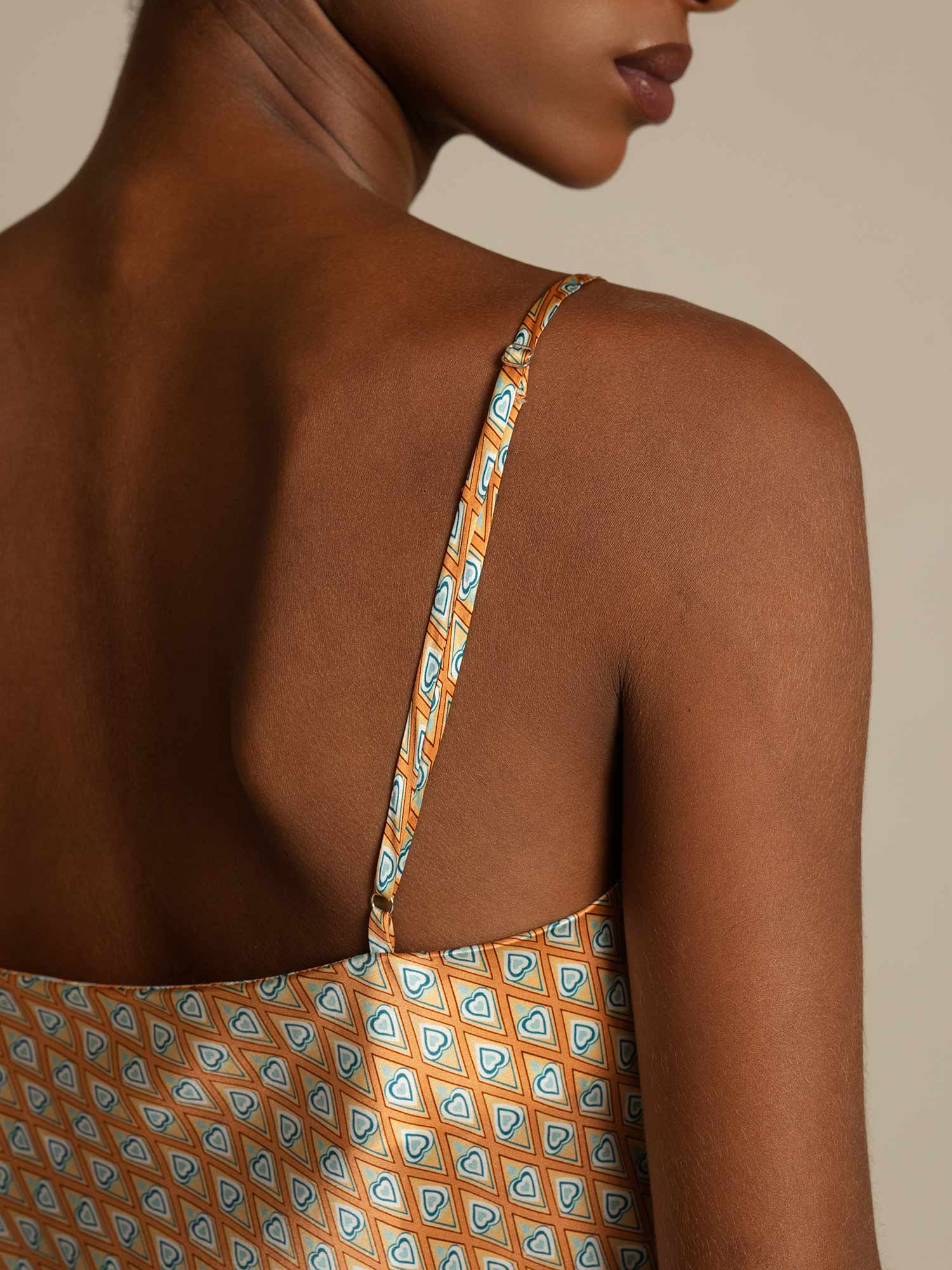 [Floral] SilkSilky  Pure Silk V Neck Camisole Top 004