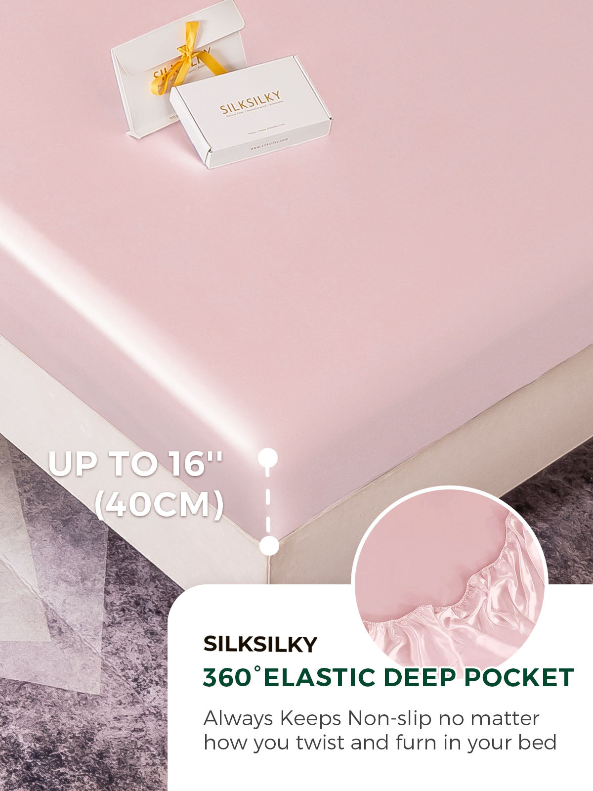 [Pink] SilkSilky  25Momme Pure Silk Bedding Set 004