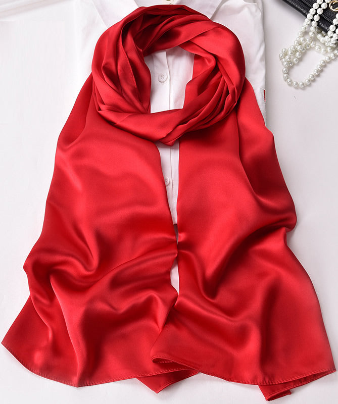 SilkSilky US Pure Silk Scarf Red 002