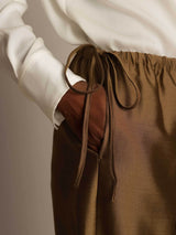 [Bronze] SilkSilky  32Momme Silk-Wool Blend Women's Pants 004