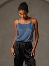 [Real Teal] SilkSilky  Spaghetti Strap Camisole Top 004
