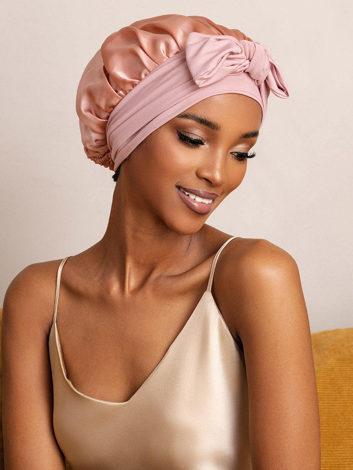 SilkSilky Pure Silk Sleep Cap Pink 004