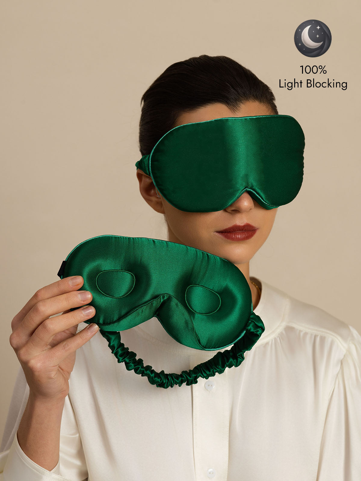 [Dark Green] SilkSilky  22Momme Eye Mask 001