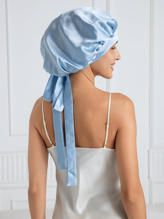 SilkSilky Pure Silk Sleep Cap LightBlue 001