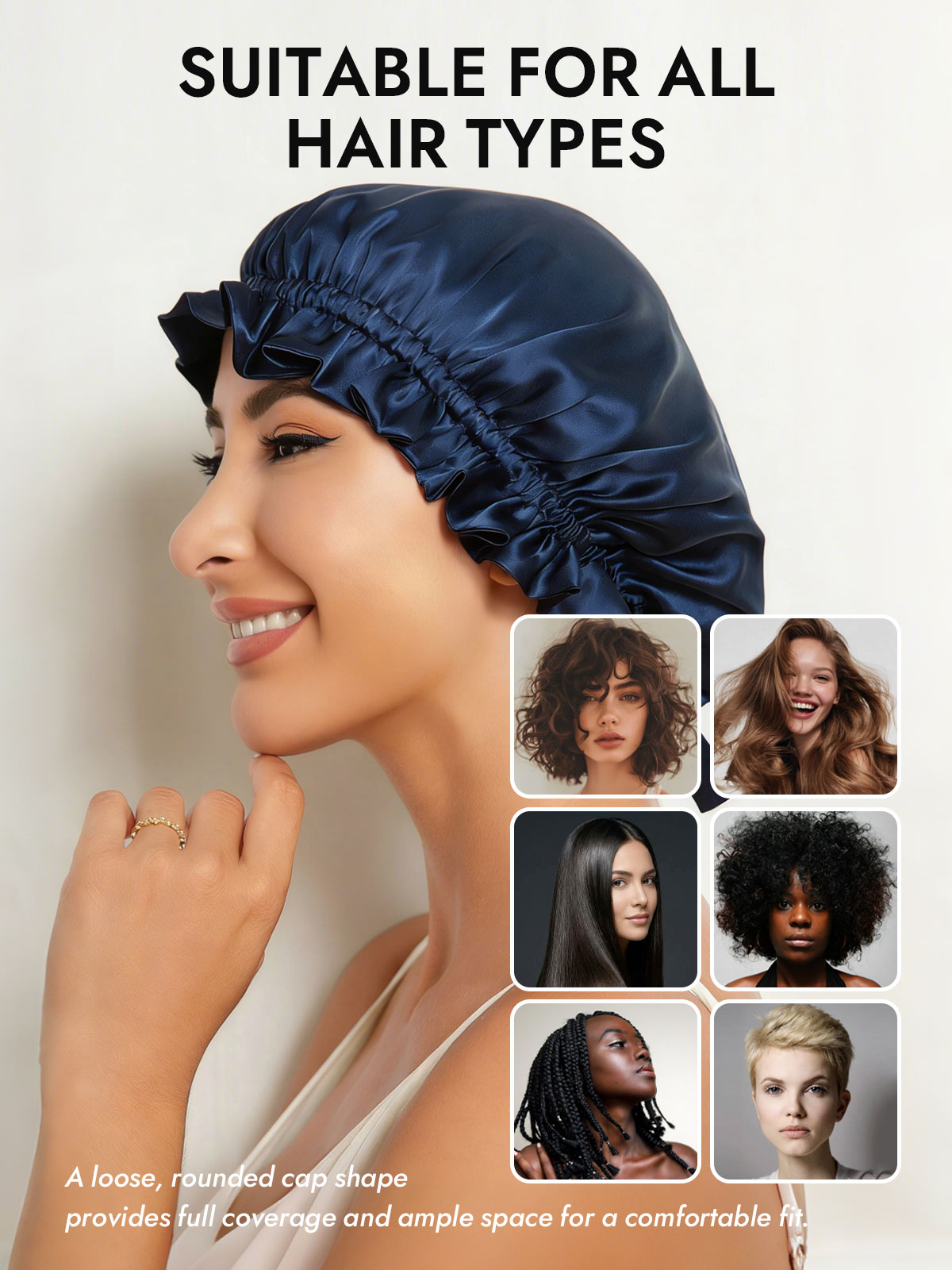 [Dark Blue] SilkSilky  Sleep Cap 006