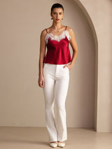 [Wine] SilkSilky  Spaghetti Strap V Neck Camisole Top 006
