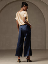 [Champagne] SilkSilky  Short Sleeve Boat Neck Women's T-Shirt 013