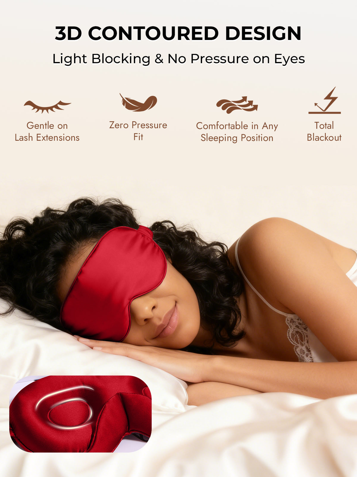 [Wine] SilkSilky  Pure Silk Eye Mask 006