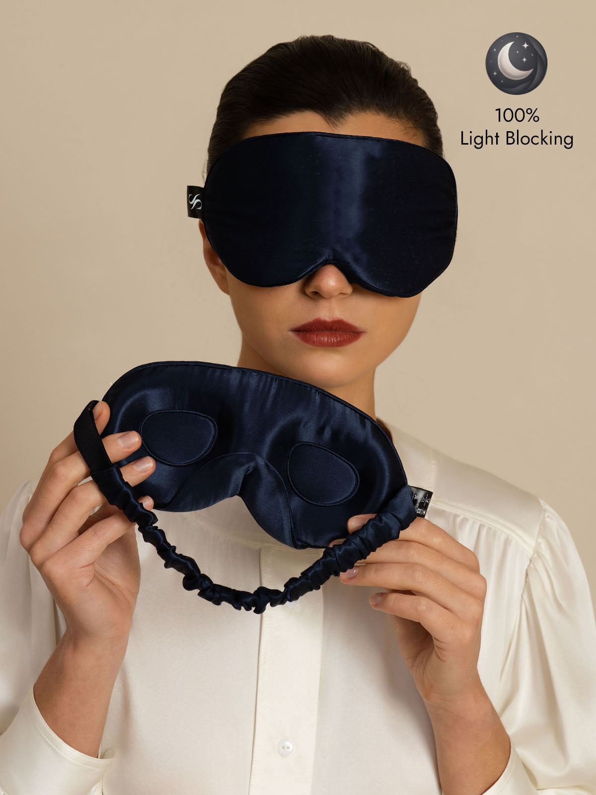 [Dark Blue] SilkSilky  22Momme Eye Mask 001