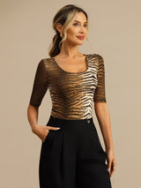 [Tiger] SilkSilky  Half Sleeve Women's T-Shirt 001