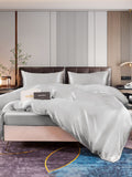 SilkSilky US 22Momme Pure Silk Bedding Set Silver 004