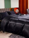 SilkSilky US 25Momme Pure Silk Bedding Set Black 003