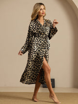 [Leopard] SilkSilky  Long Sleeve Women's Robe 004