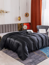 [Black] SilkSilky  19Momme Duvet Covers 001
