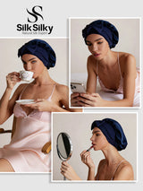 [Dark Blue] SilkSilky  Sleep Cap 006