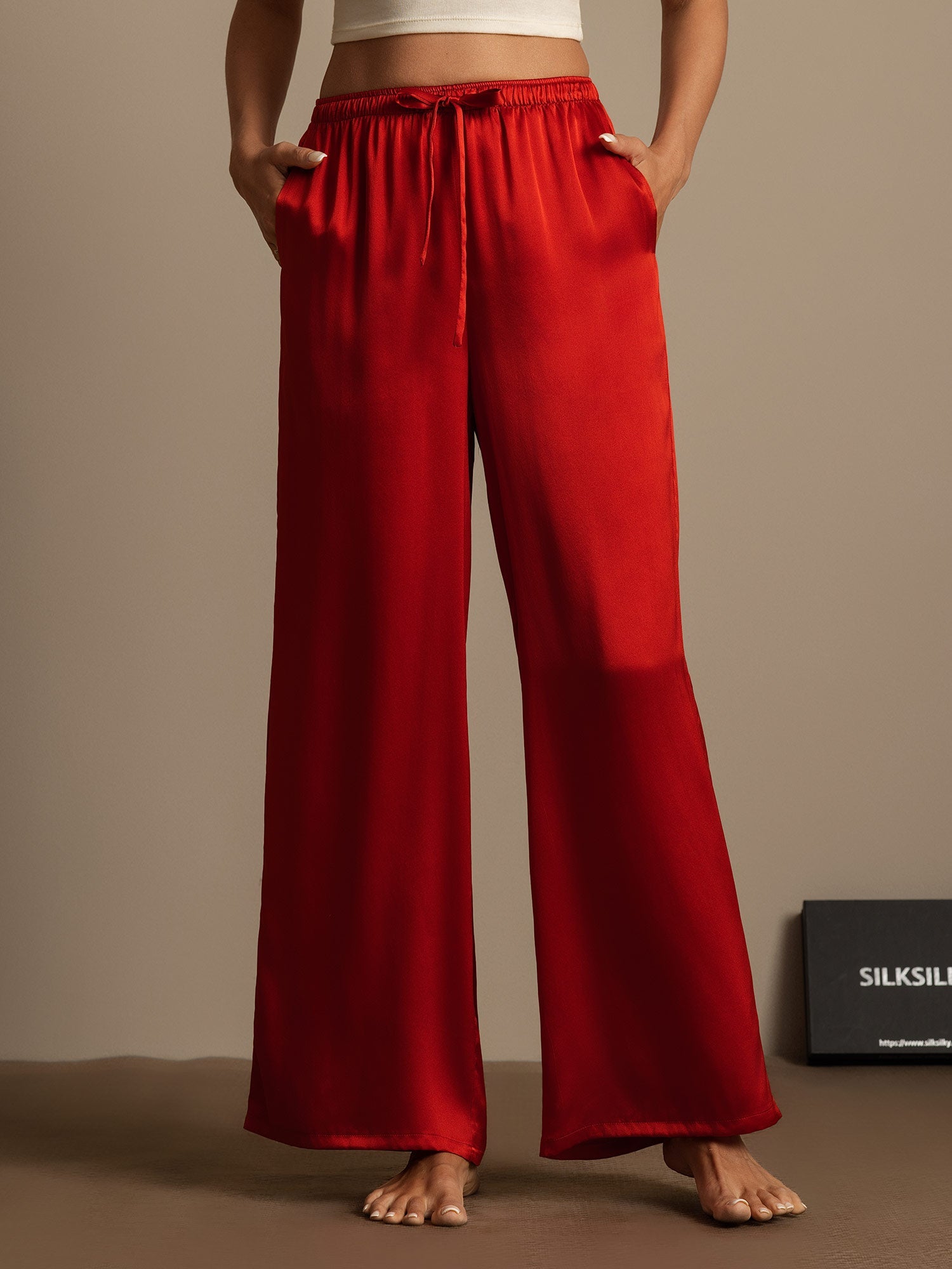 [Wine] SilkSilky  Pure Silk Womens Pants 001,