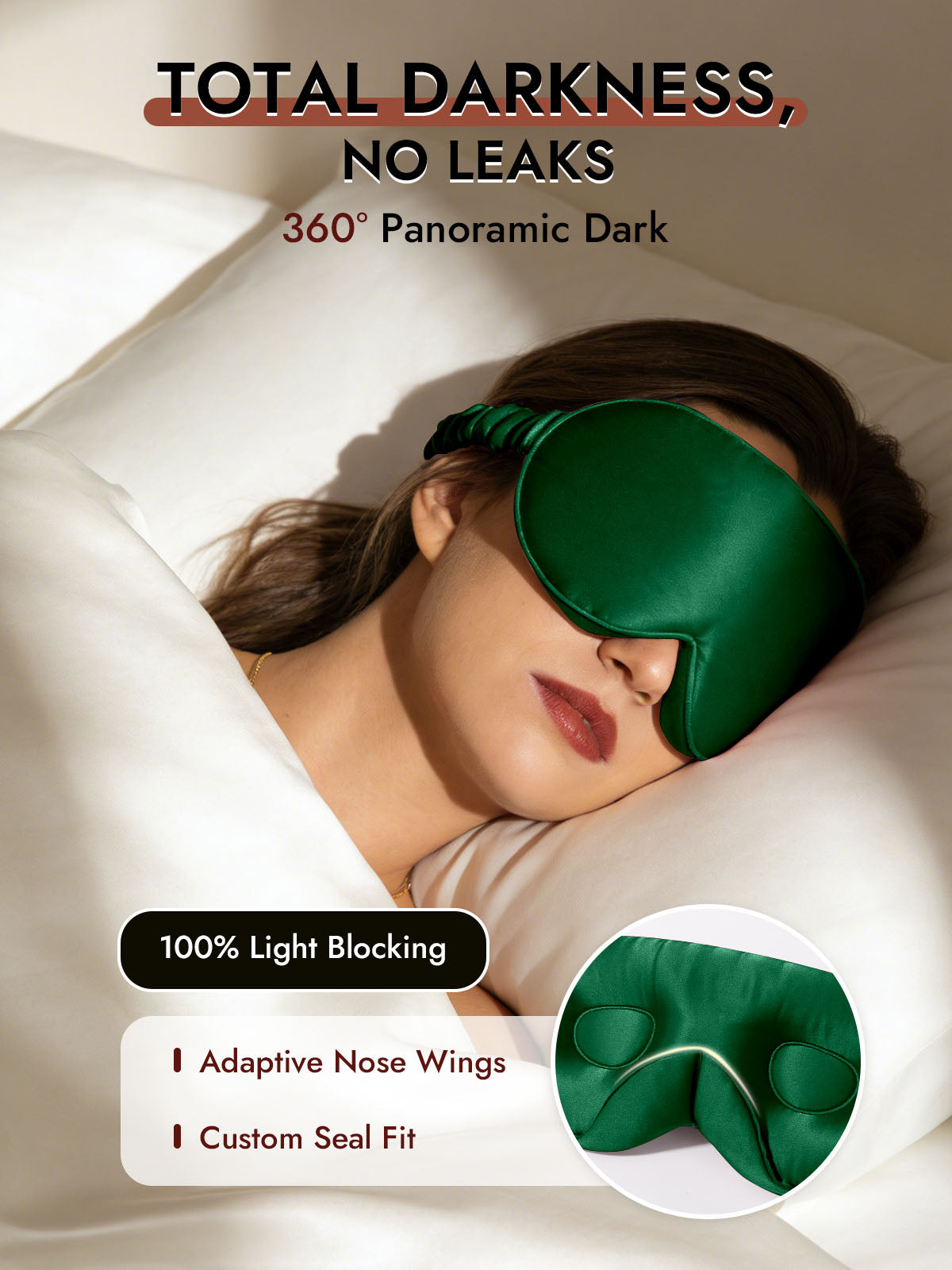 [Dark Green] SilkSilky  22Momme Eye Mask 002