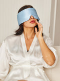 SilkSilky US 19Momme Pure Silk Eye Mask LightBlue 002