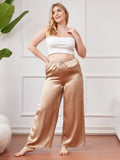 SilkSilky US Pure Silk Plus Size Womens Pants Champagne 001