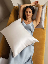 [LightGray+White] SilkSilky  Pillowcase 004