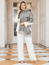 [Gray] SilkSilky  Wool Scarf 002
