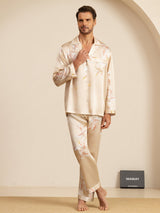 [Champagne] SilkSilky  Long Sleeve Notch Collar Men's Pajamas 003
