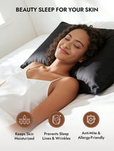 [Black] SilkSilky Pillowcase 003