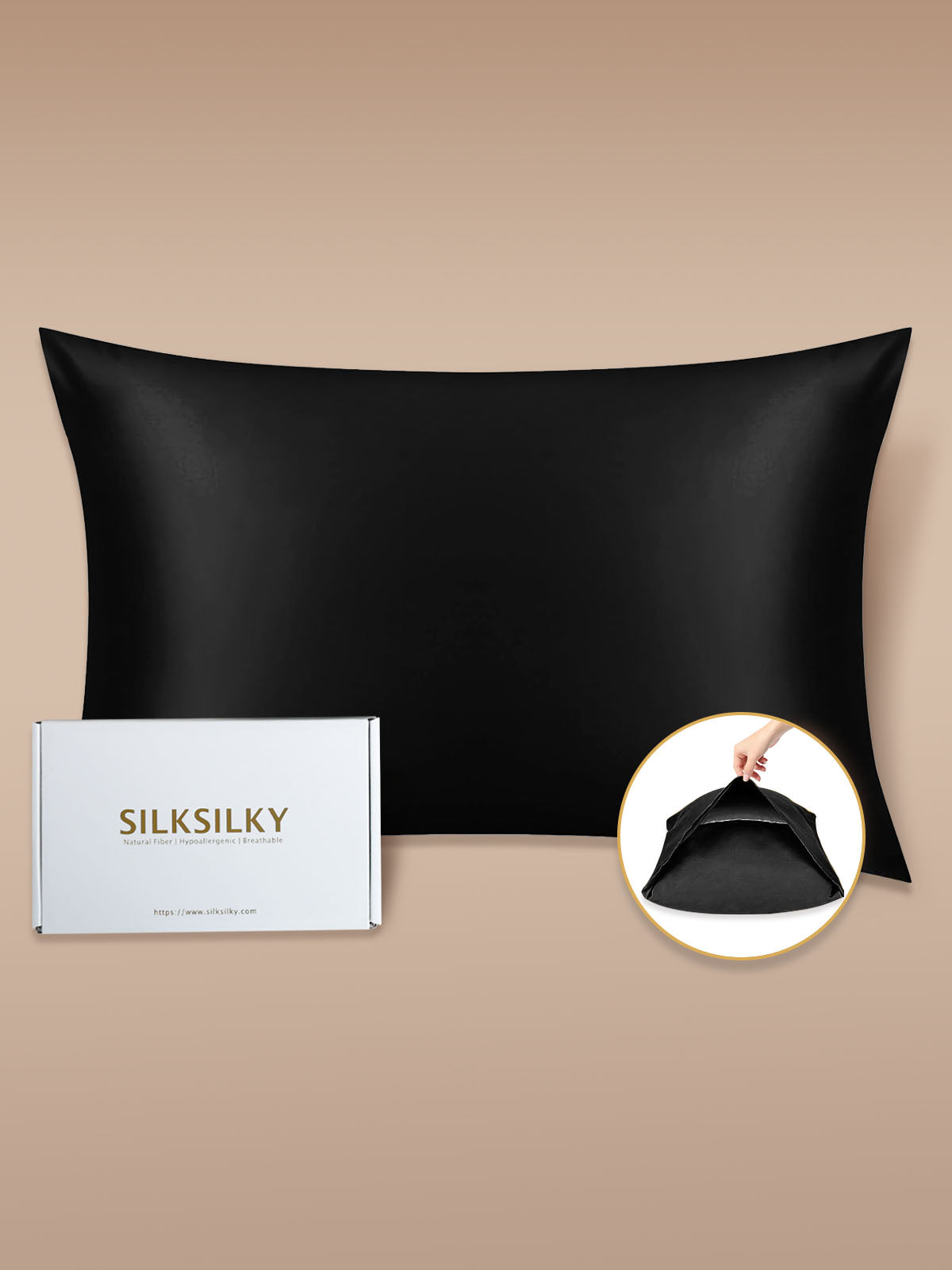 19Momme 100% Mulberry Silk Pillowcase - Envelope Closure