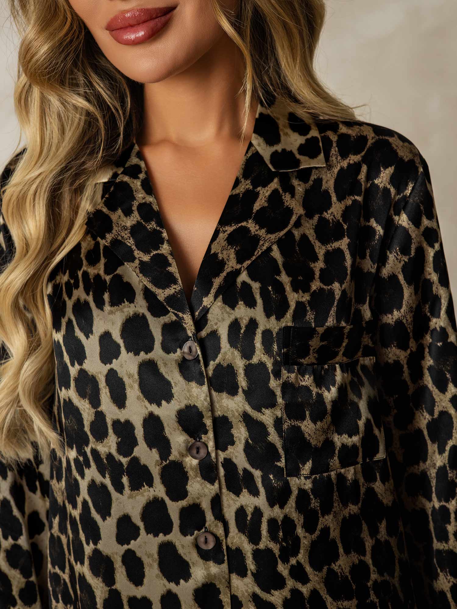 [Leopard] SilkSilky  Pure Silk Nightshirt 005