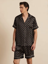 [Black Chain] SilkSilky  Short Sleeve Notch Collar Men's Pajamas 001
