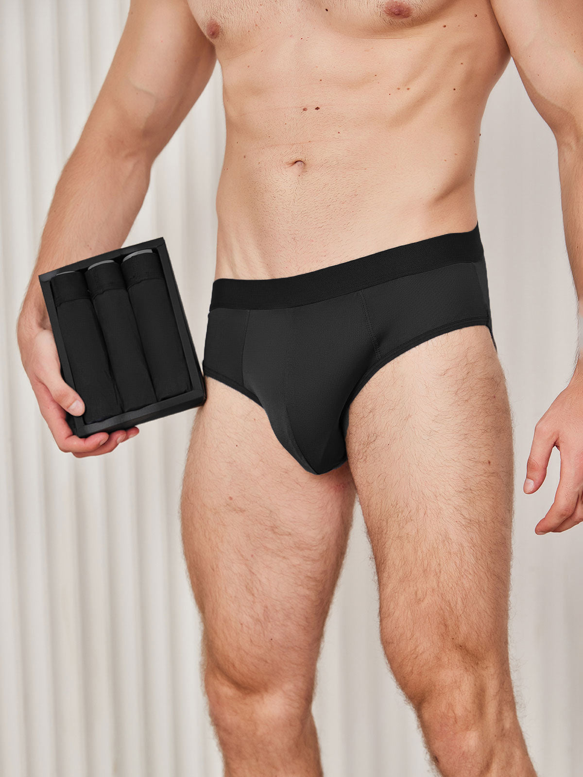 SilkSilky  Silk Knitted Mens Underwear Black 001