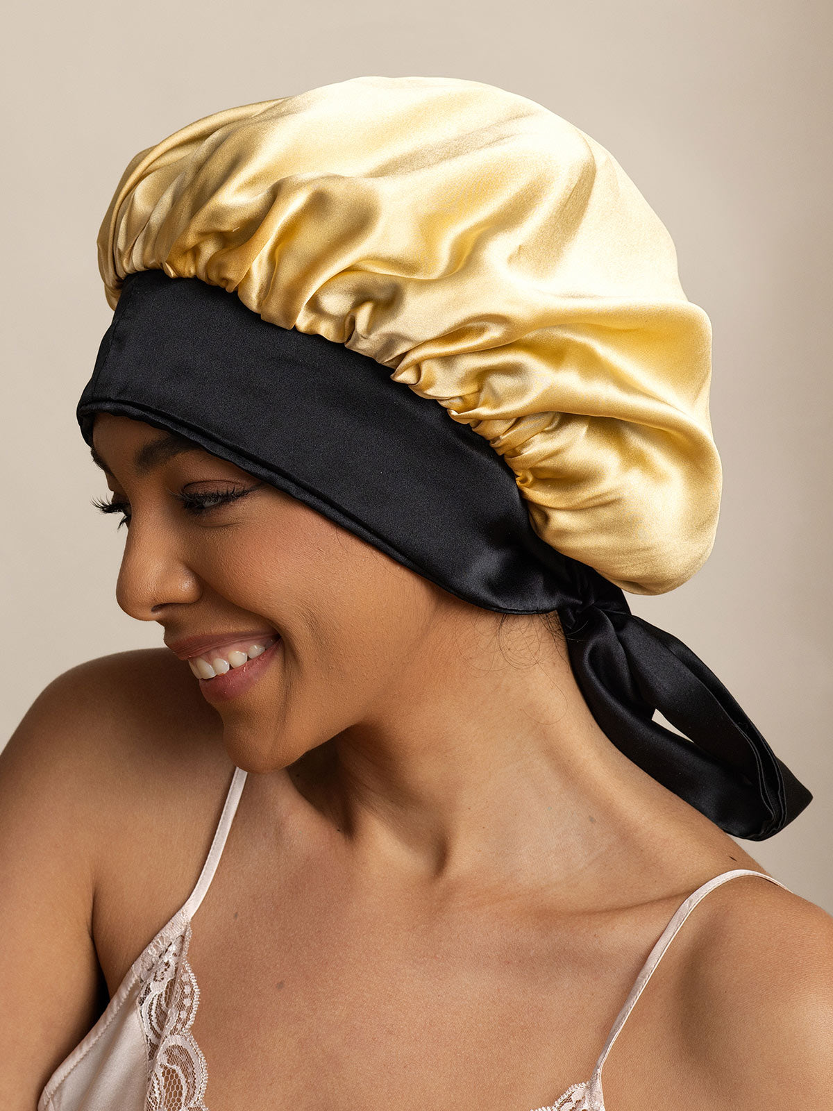 SilkSilky  Pure Silk Sleep Cap Champagne 005