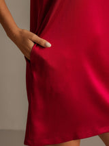 [Wine] SilkSilky  19Momme Machine-Washable Silk Sleeveless Scoop Neck Nightgown 005