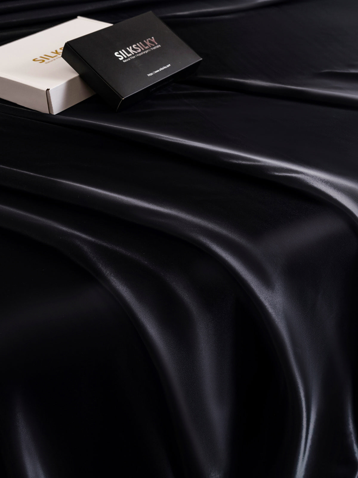[Black] SilkSilky  25Momme Pure Silk Sheet 005