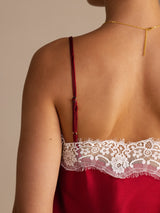 [Wine] SilkSilky  Spaghetti Strap V Neck Camisole Top 005