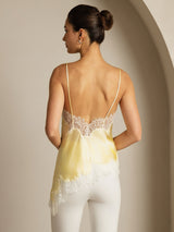 [Light Yellow] SilkSilky  Spaghetti Strap V Neck Camisole Top 002