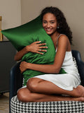 SilkSilky  19Momme Pure Silk Pillowcase DarkGreen 002