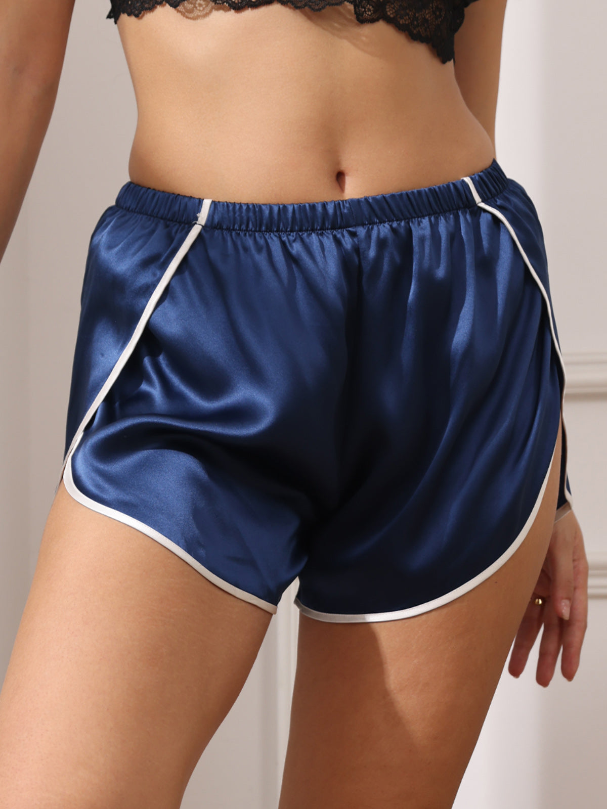 SilkSilky  Pure Silk Womens Shorts DarkBlue 004